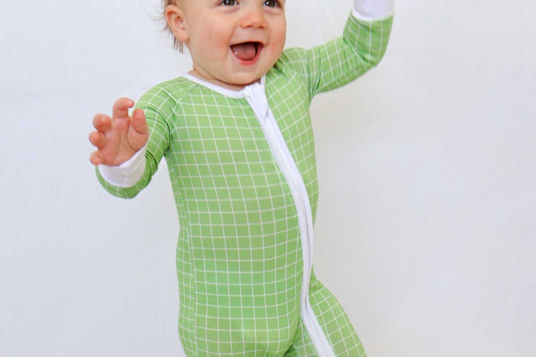 Green Grid Romper