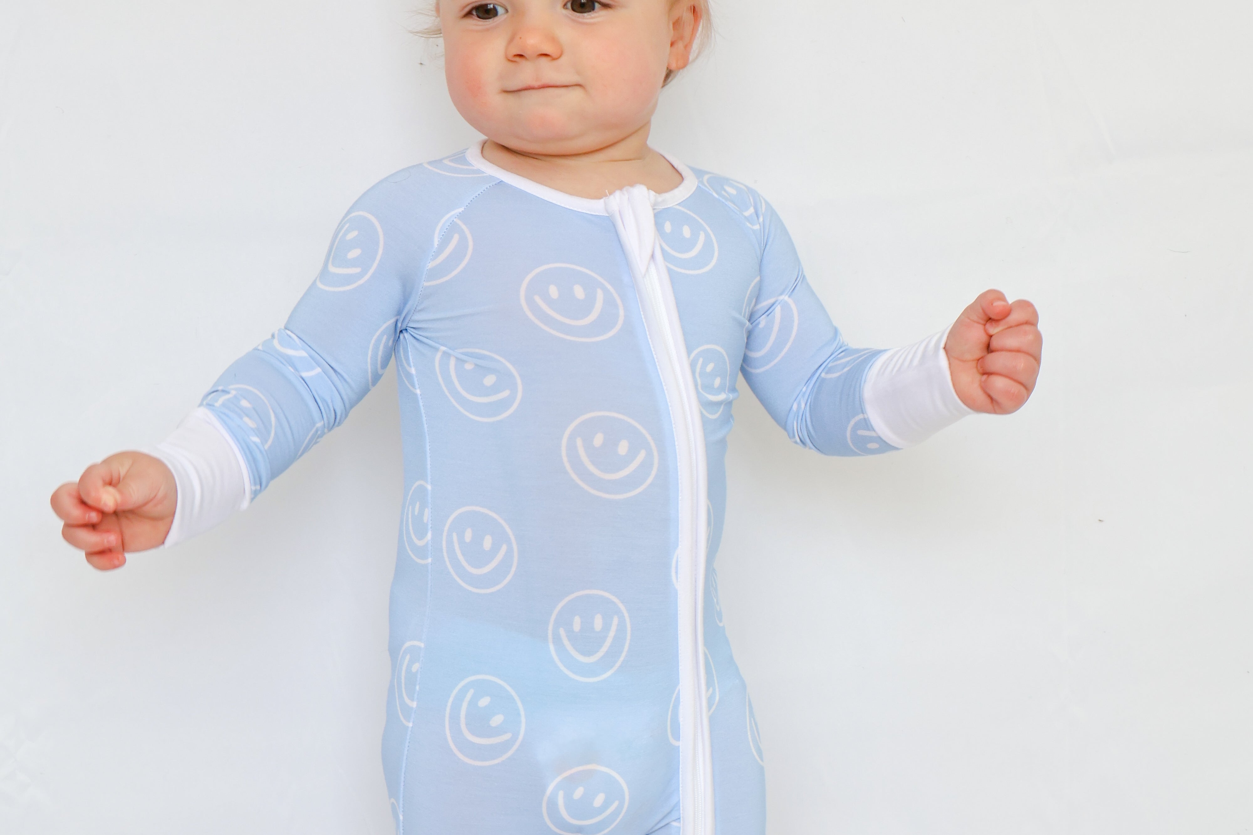 Blue Smiley Romper