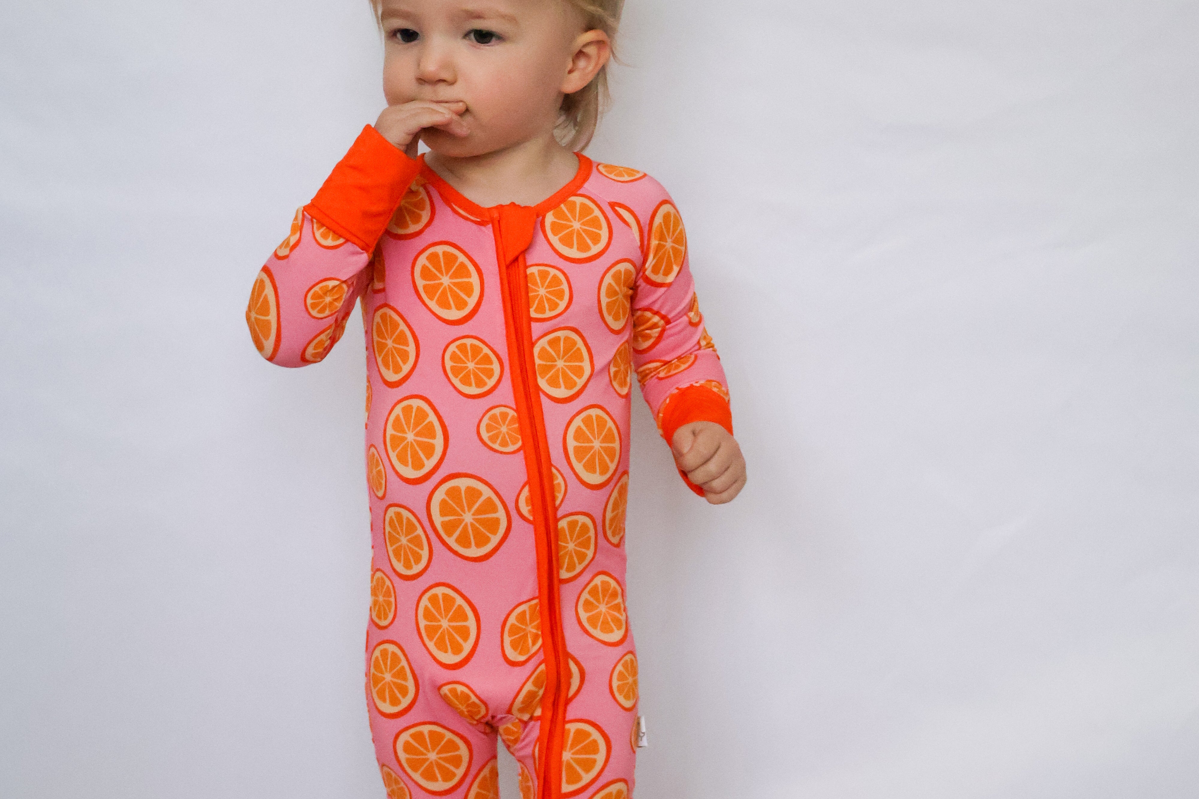 orange baby romper